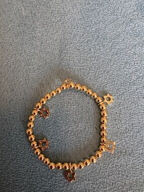BaubleBar Gold Beaded Bracelet with Star Charms
